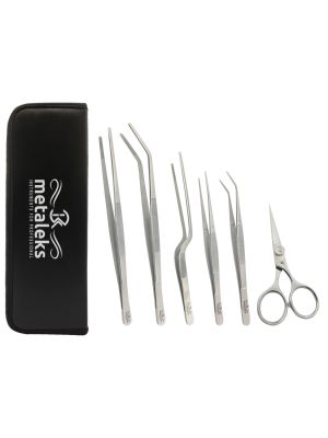 6PCS Matt Kitchen Tweezer Tongs, Stainless Steel Tweezers Set, Professional Kitchen Long Tweezers for Precise Plate Detailing, Cooking, Seafood, BBQ, Multi-use