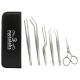 6PCS Matt Kitchen Tweezer Tongs, Stainless Steel Tweezers Set, Professional Kitchen Long Tweezers for Precise Plate Detailing, Cooking, Seafood, BBQ, Multi-use